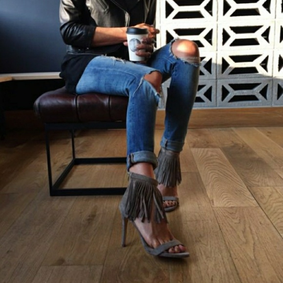 Layered Fringe Suede Via Spiga Sandals - Picture 8 of 8